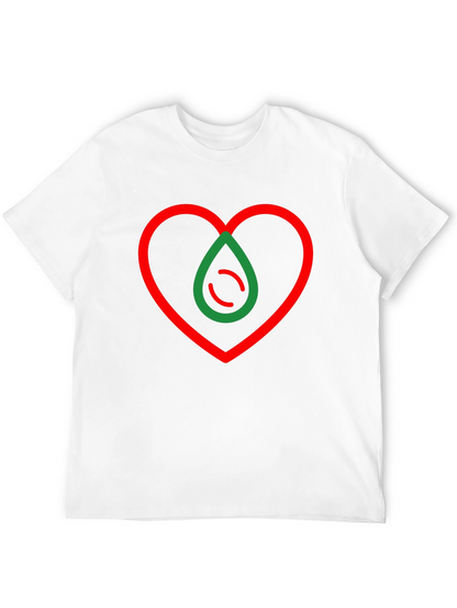 Camiseta Negra Corazón y Gota Abstracta