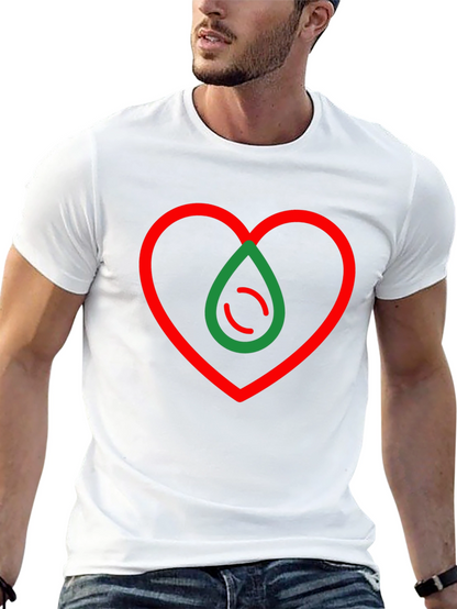 Camiseta Negra Corazón y Gota Abstracta