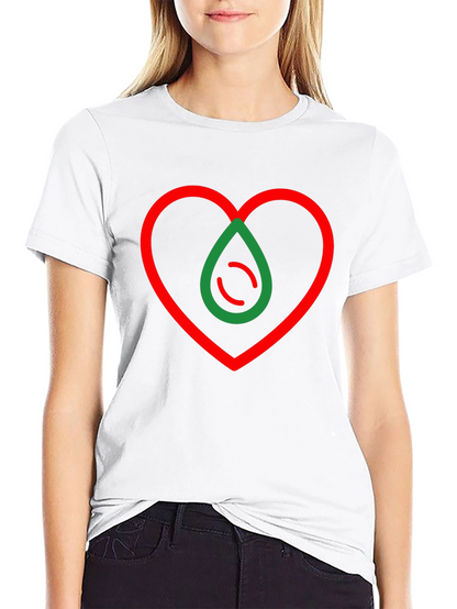 Camiseta Negra Corazón y Gota Abstracta