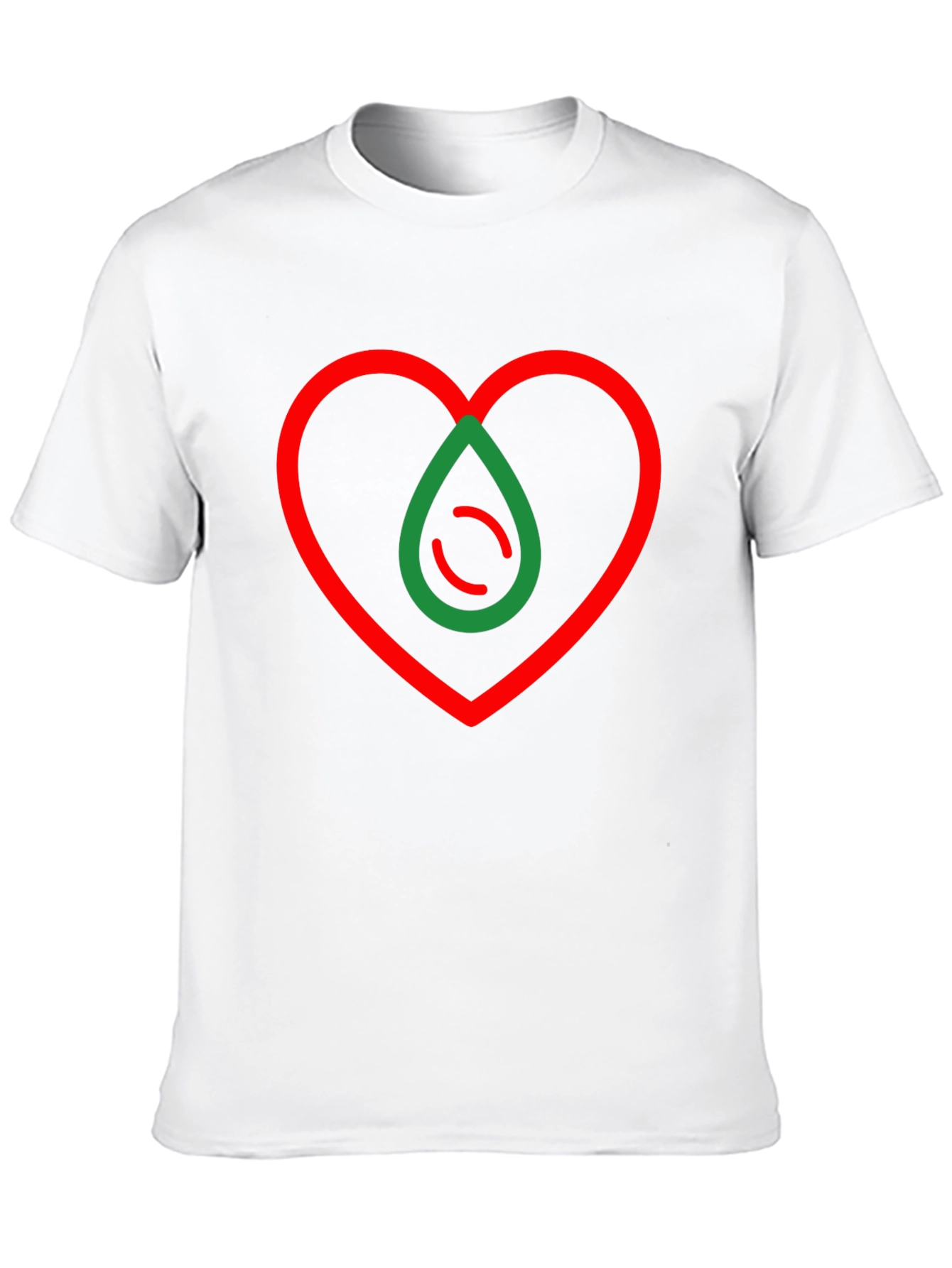 Camiseta Negra Corazón y Gota Abstracta