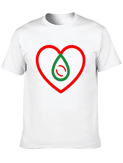 Camiseta Negra Corazón y Gota Abstracta