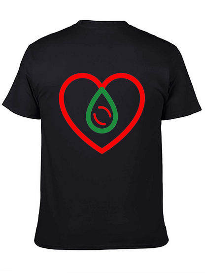 Camiseta Negra Corazón y Gota Abstracta
