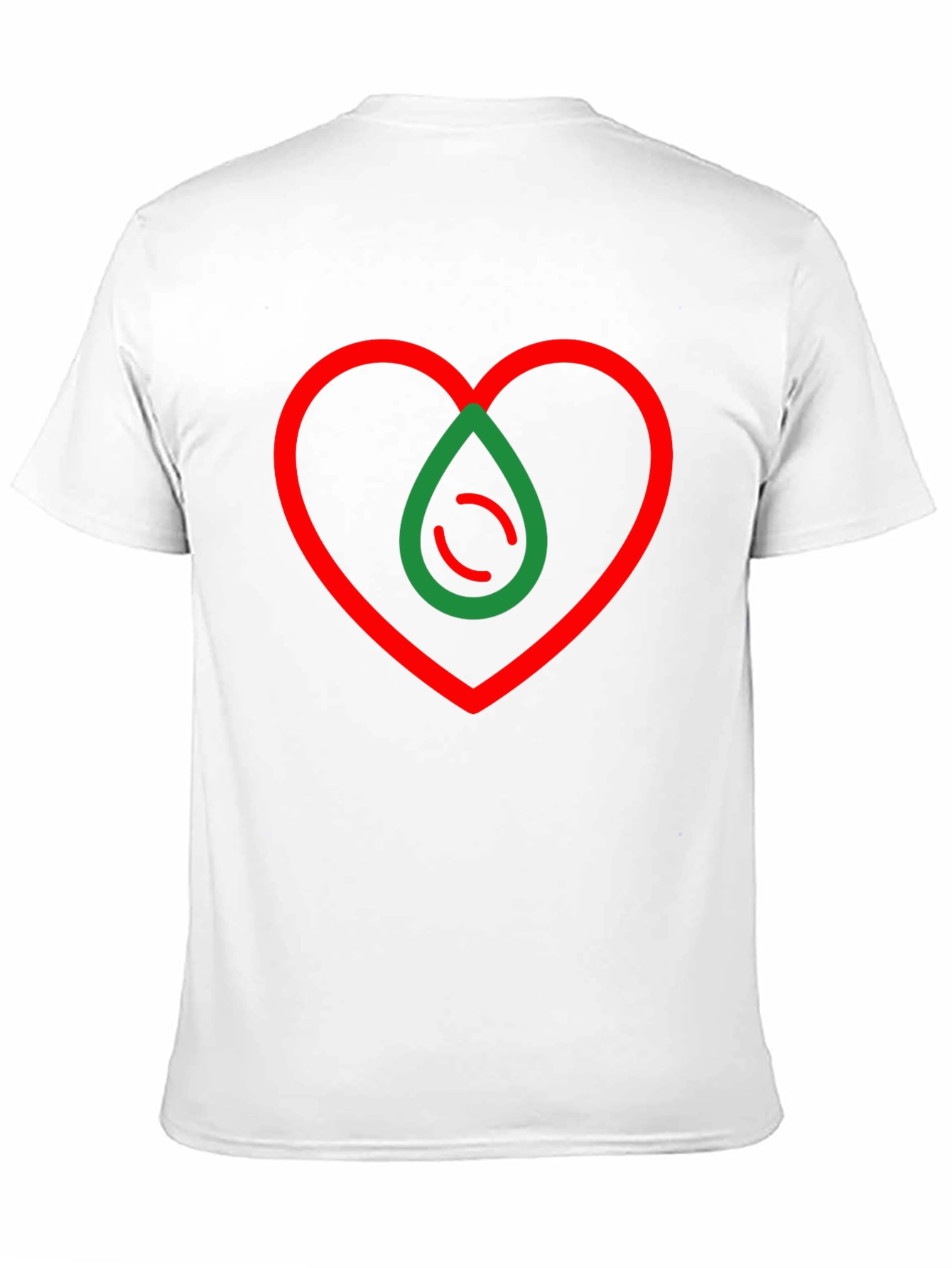 Camiseta Negra Corazón y Gota Abstracta