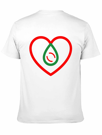 Camiseta Negra Corazón y Gota Abstracta