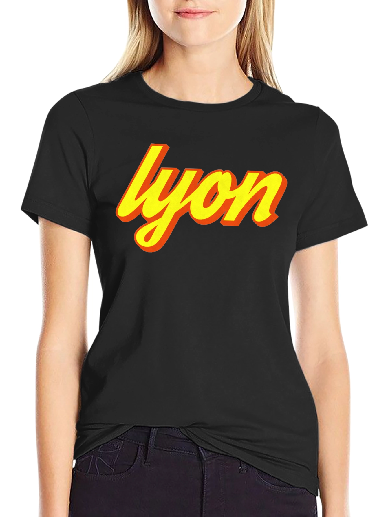 Camiseta Negra Lyon Retro
