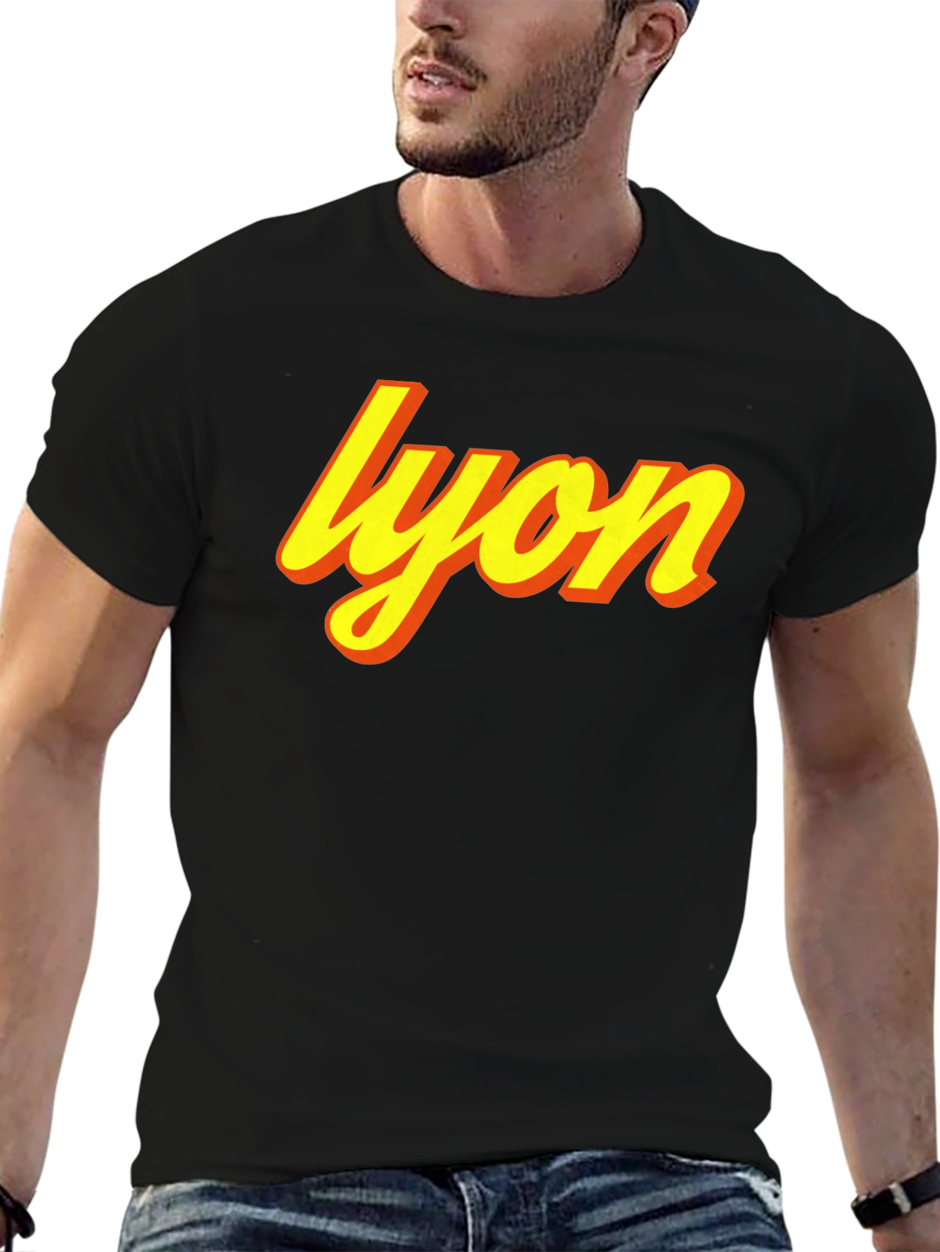 Camiseta Negra Lyon Retro