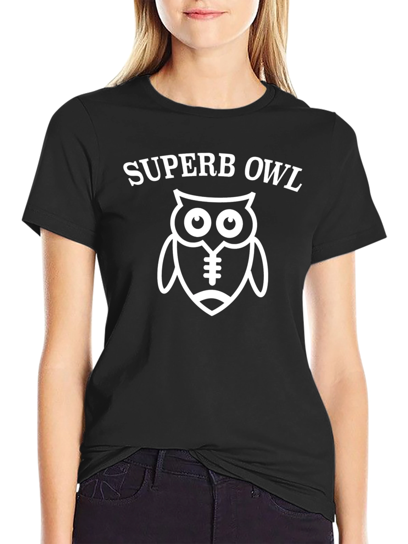 Camiseta Superb Owl Negra - Diseño Divertido