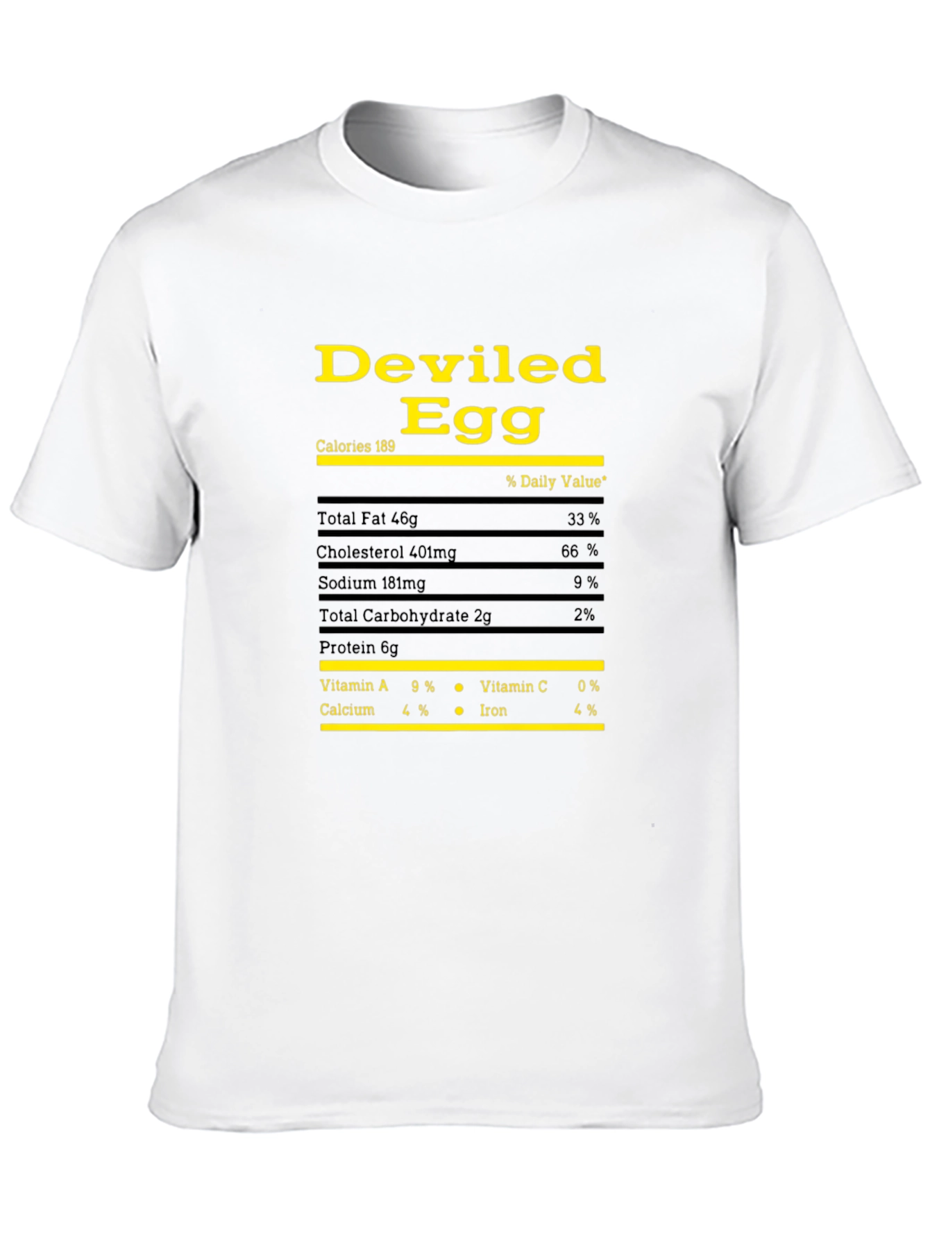 Camiseta Negra Huevo Endiablado - Información Nutricional Divertida