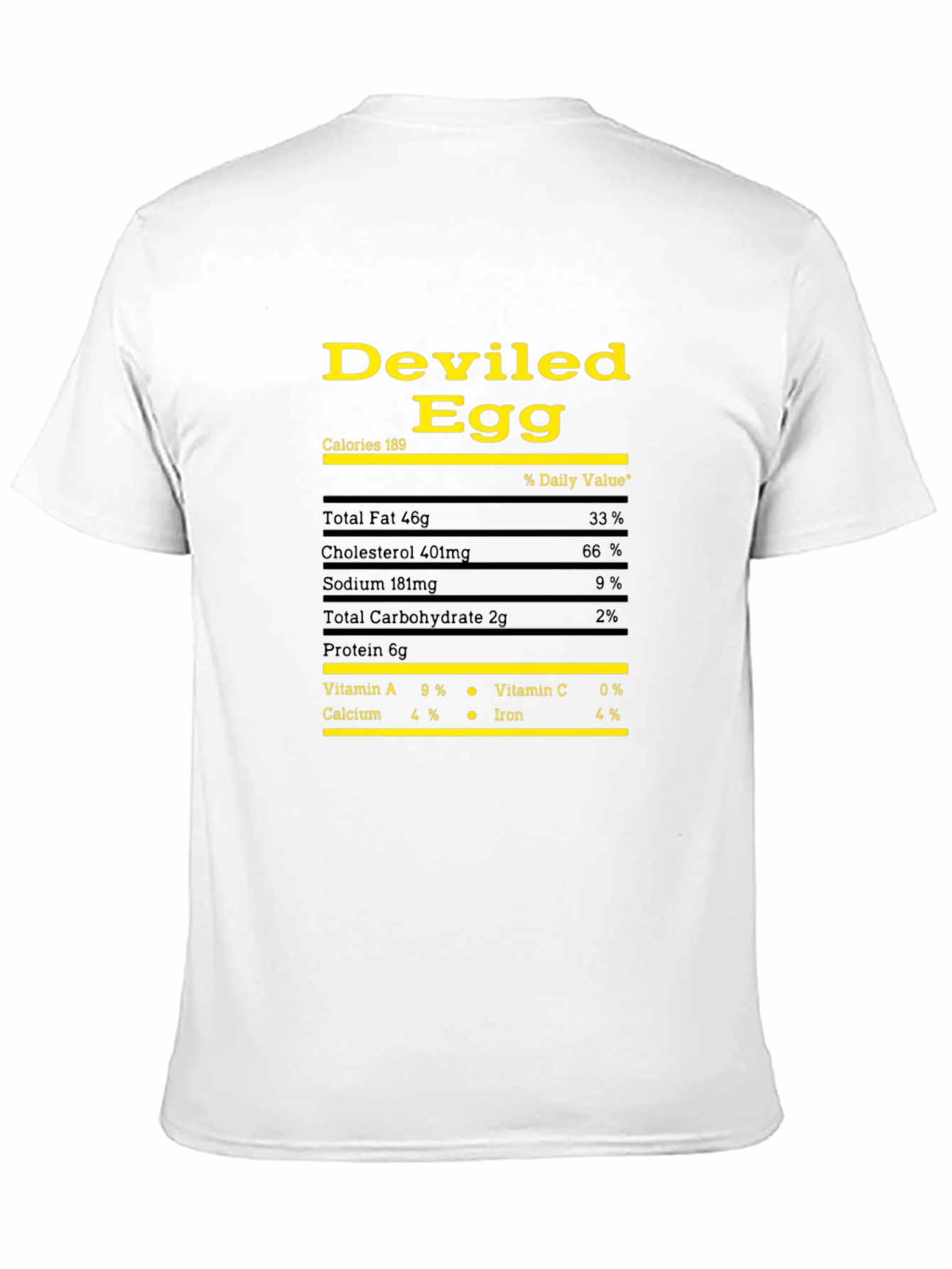Camiseta Negra Huevo Endiablado - Información Nutricional Divertida