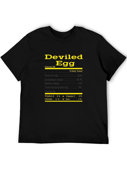 Camiseta Negra Huevo Endiablado - Información Nutricional Divertida