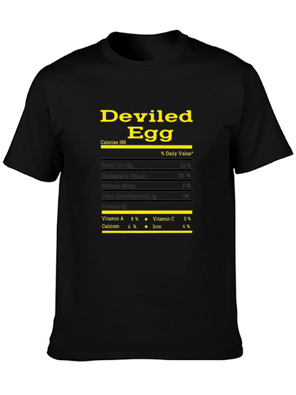 Camiseta Negra Huevo Endiablado - Información Nutricional Divertida