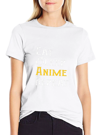 Camiseta Negra Eat Sleep Anime Repeat
