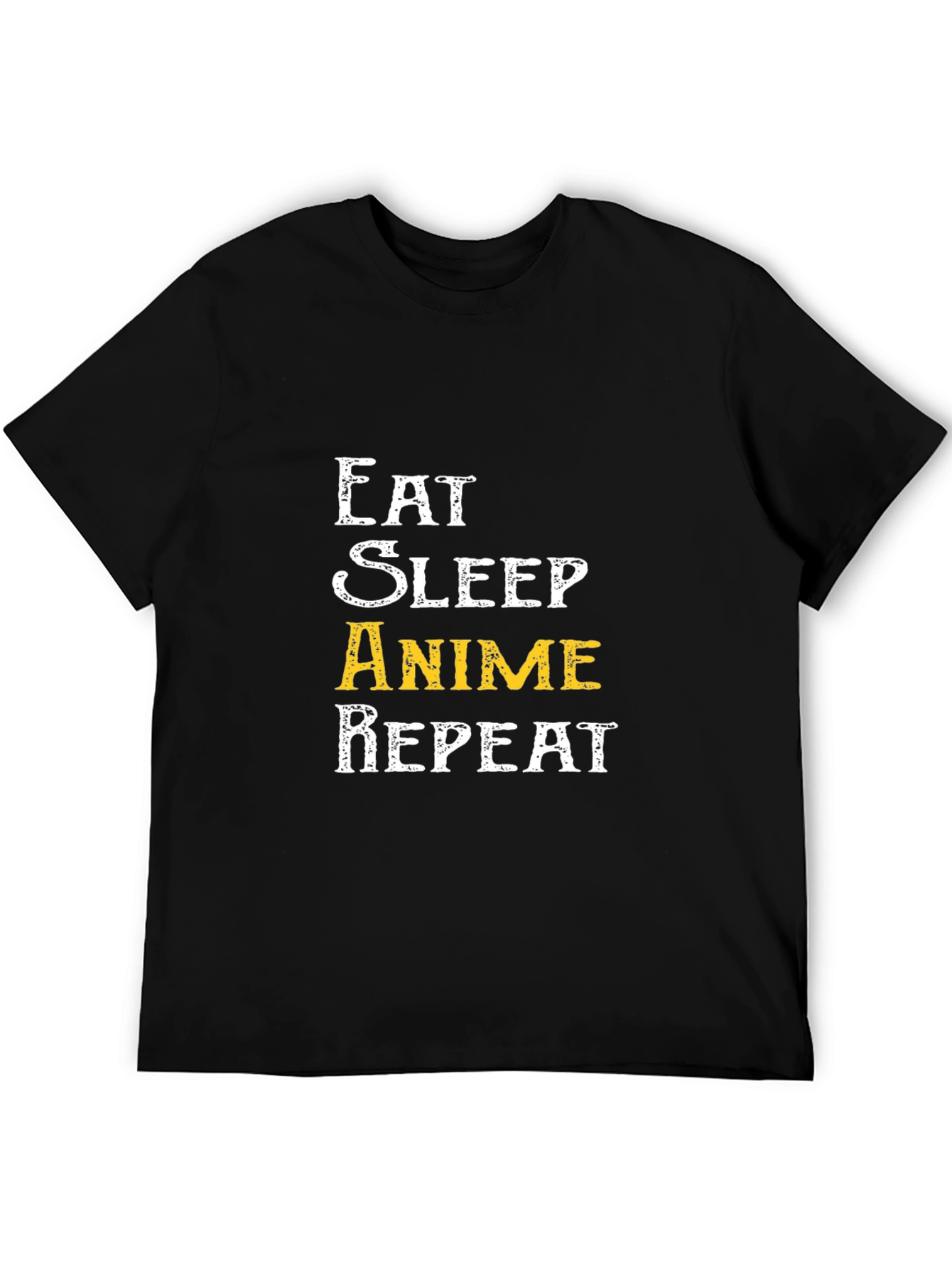 Camiseta Negra Eat Sleep Anime Repeat