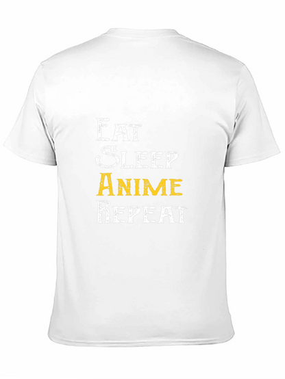 Camiseta Negra Eat Sleep Anime Repeat
