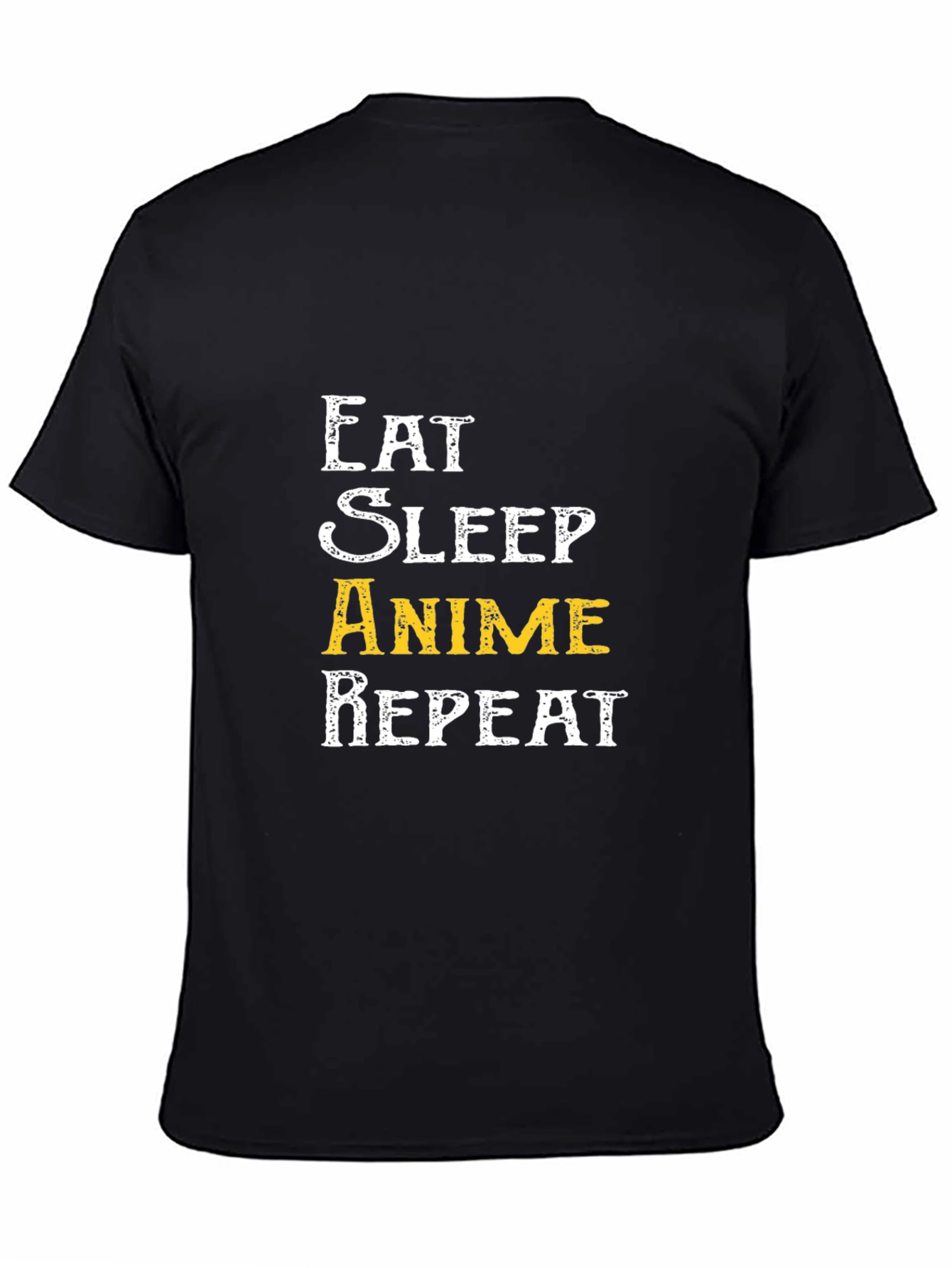 Camiseta Negra Eat Sleep Anime Repeat