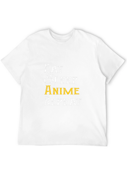 Camiseta Negra Eat Sleep Anime Repeat