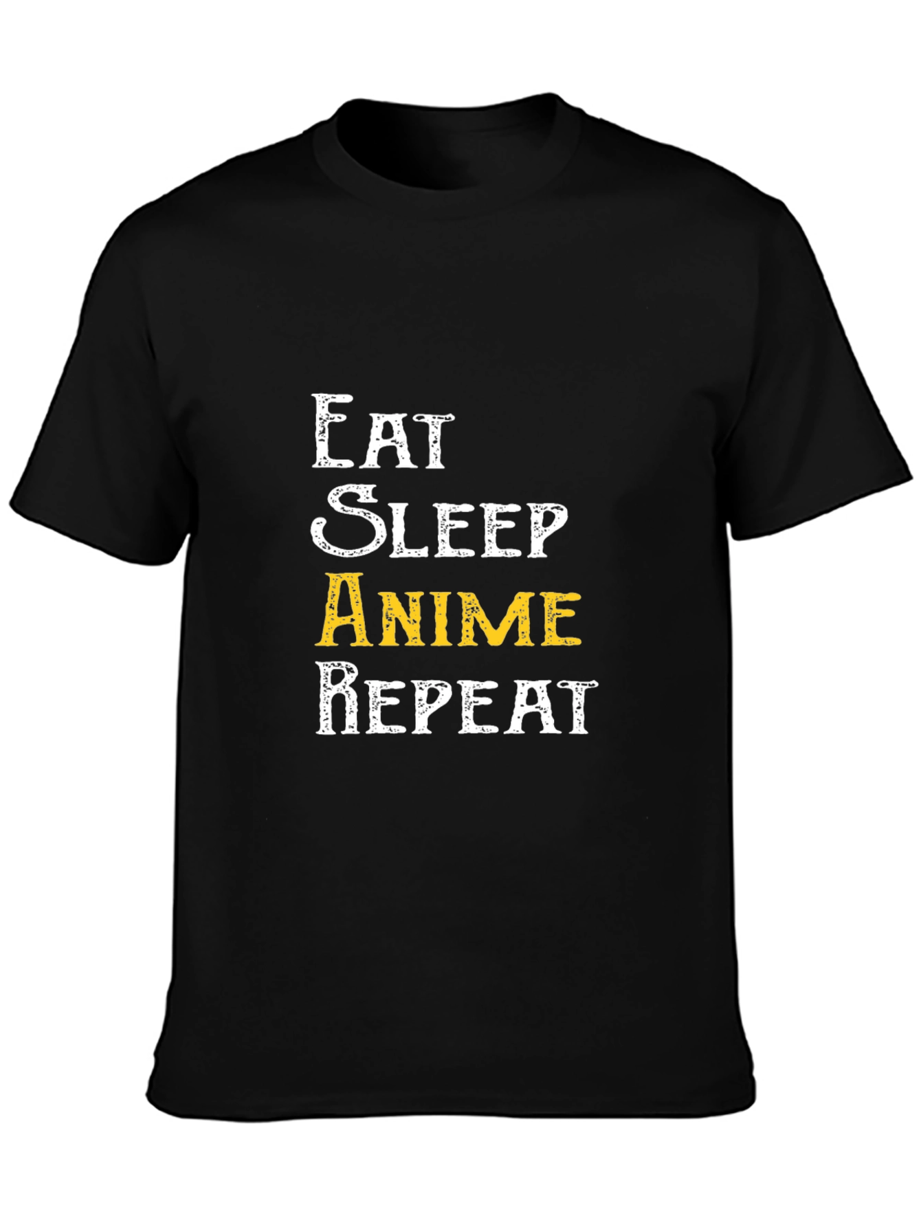 Camiseta Negra Eat Sleep Anime Repeat
