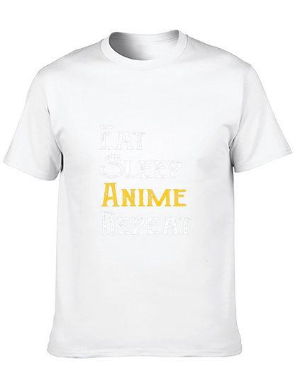 Camiseta Negra Eat Sleep Anime Repeat