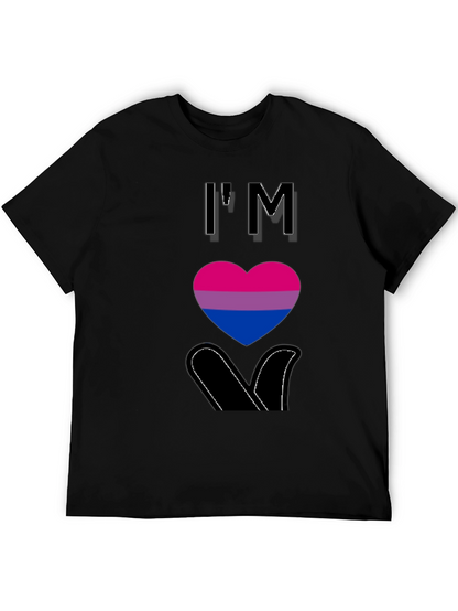 Camiseta Negra con Corazón Bisexual