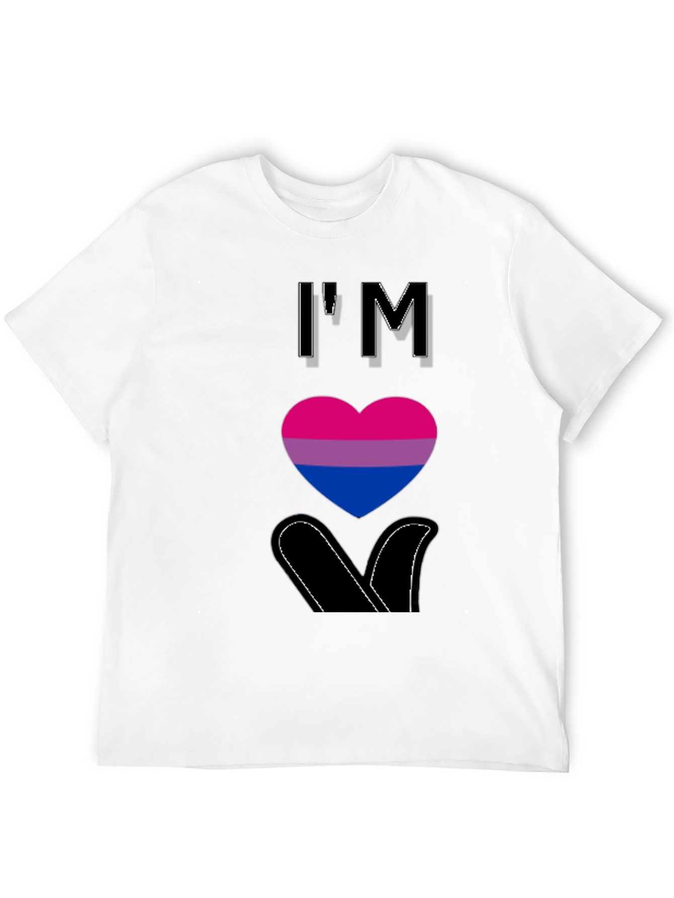 Camiseta Negra con Corazón Bisexual