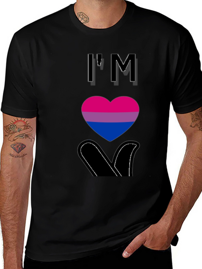 Camiseta Negra con Corazón Bisexual