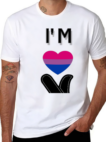 Camiseta Negra con Corazón Bisexual
