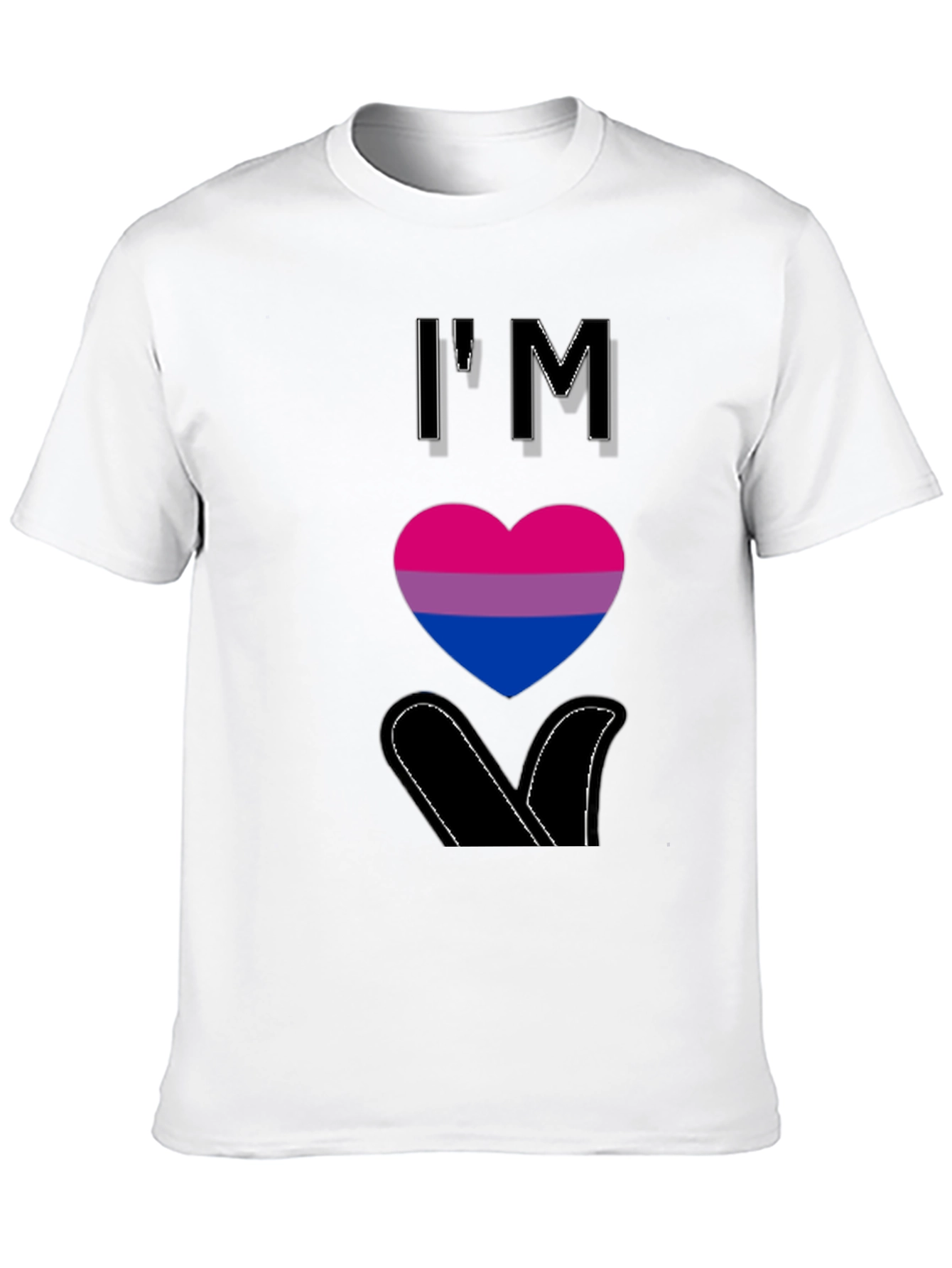 Camiseta Negra con Corazón Bisexual