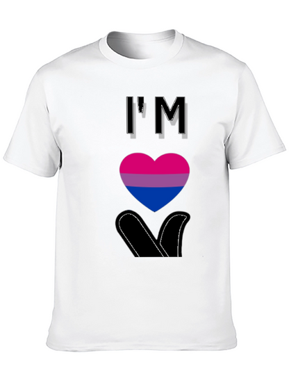 Camiseta Negra con Corazón Bisexual