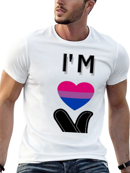 Camiseta Negra con Corazón Bisexual