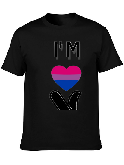 Camiseta Negra con Corazón Bisexual