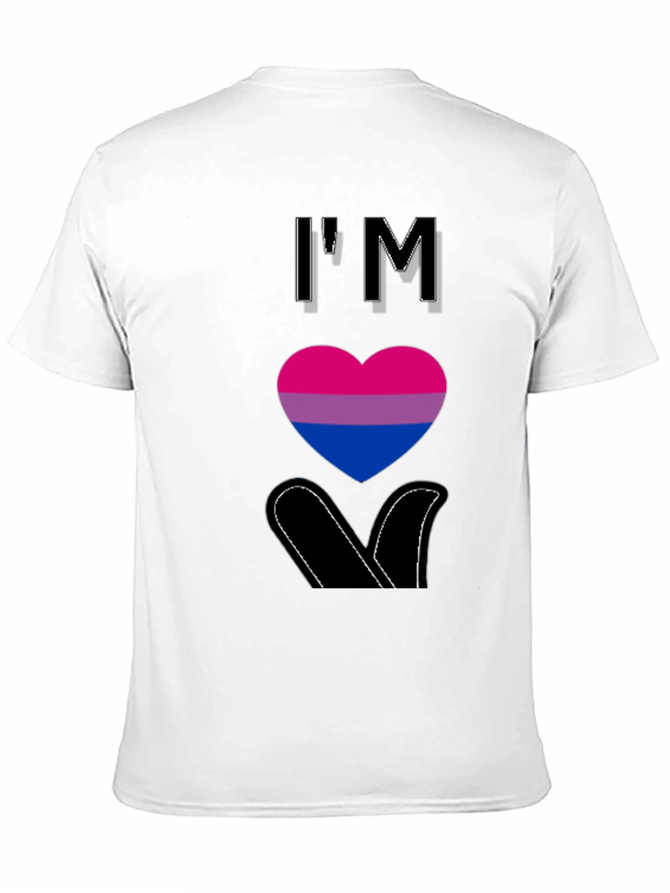 Camiseta Negra con Corazón Bisexual