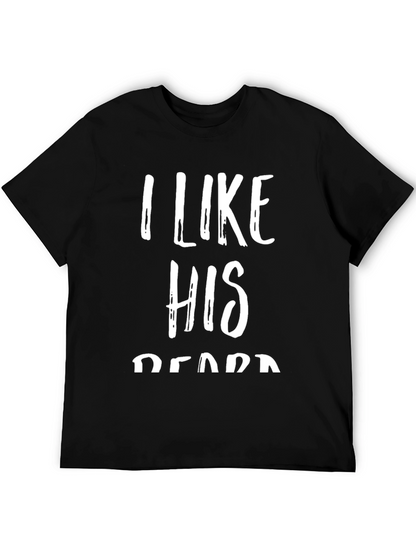 Camiseta Negra con Texto I Like His Beard