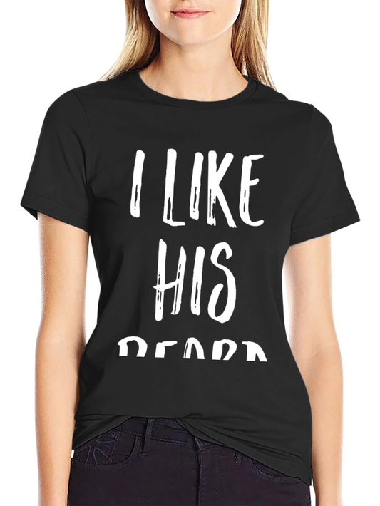 Camiseta Negra con Texto I Like His Beard