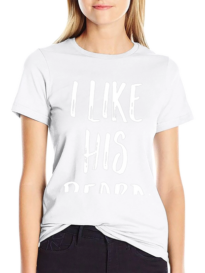 Camiseta Negra con Texto I Like His Beard