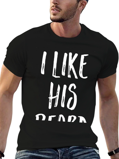 Camiseta Negra con Texto I Like His Beard