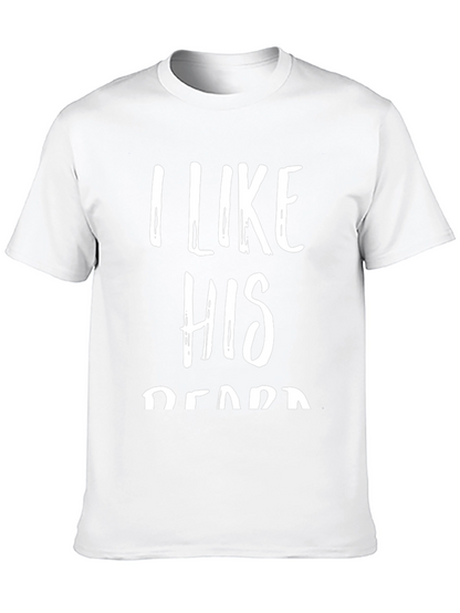 Camiseta Negra con Texto I Like His Beard