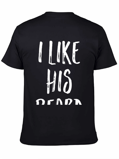 Camiseta Negra con Texto I Like His Beard