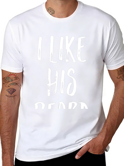 Camiseta Negra con Texto I Like His Beard