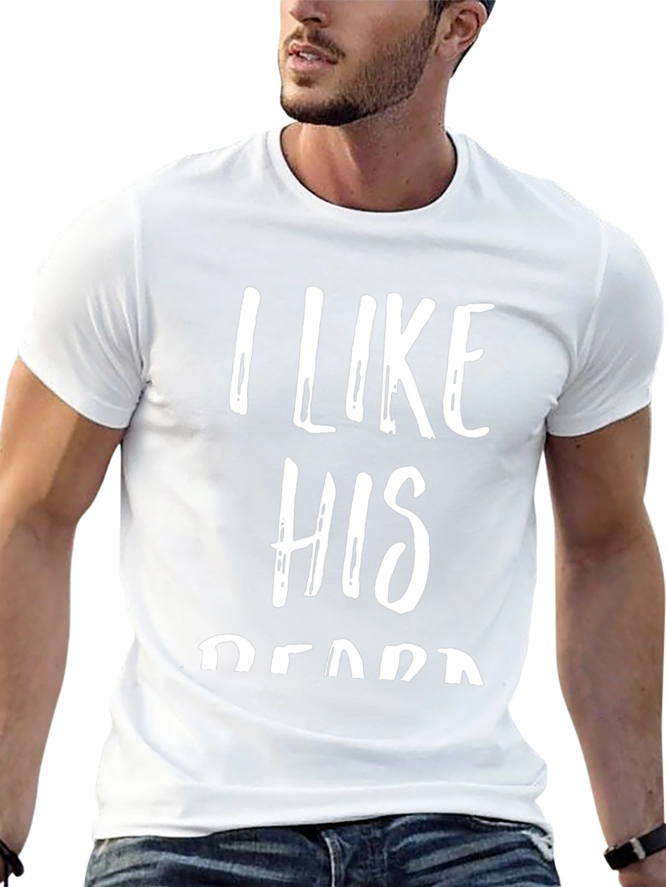 Camiseta Negra con Texto I Like His Beard