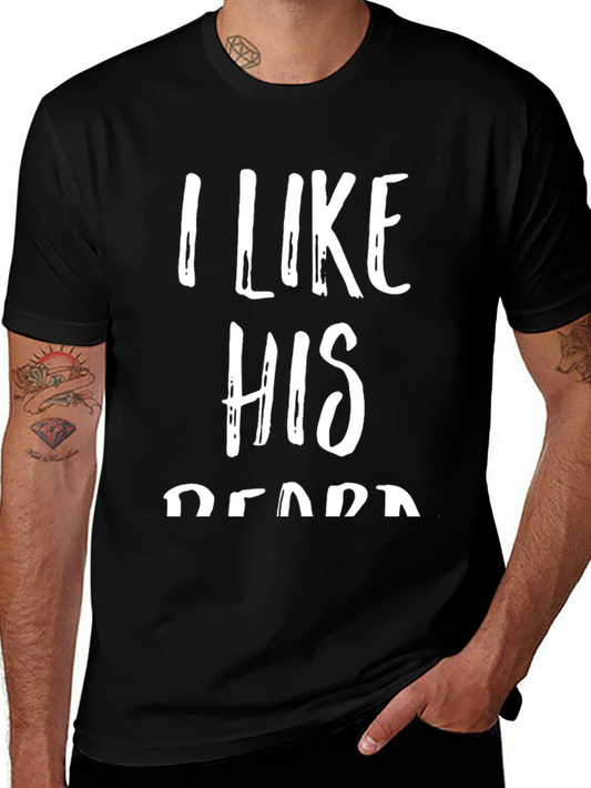Camiseta Negra con Texto I Like His Beard