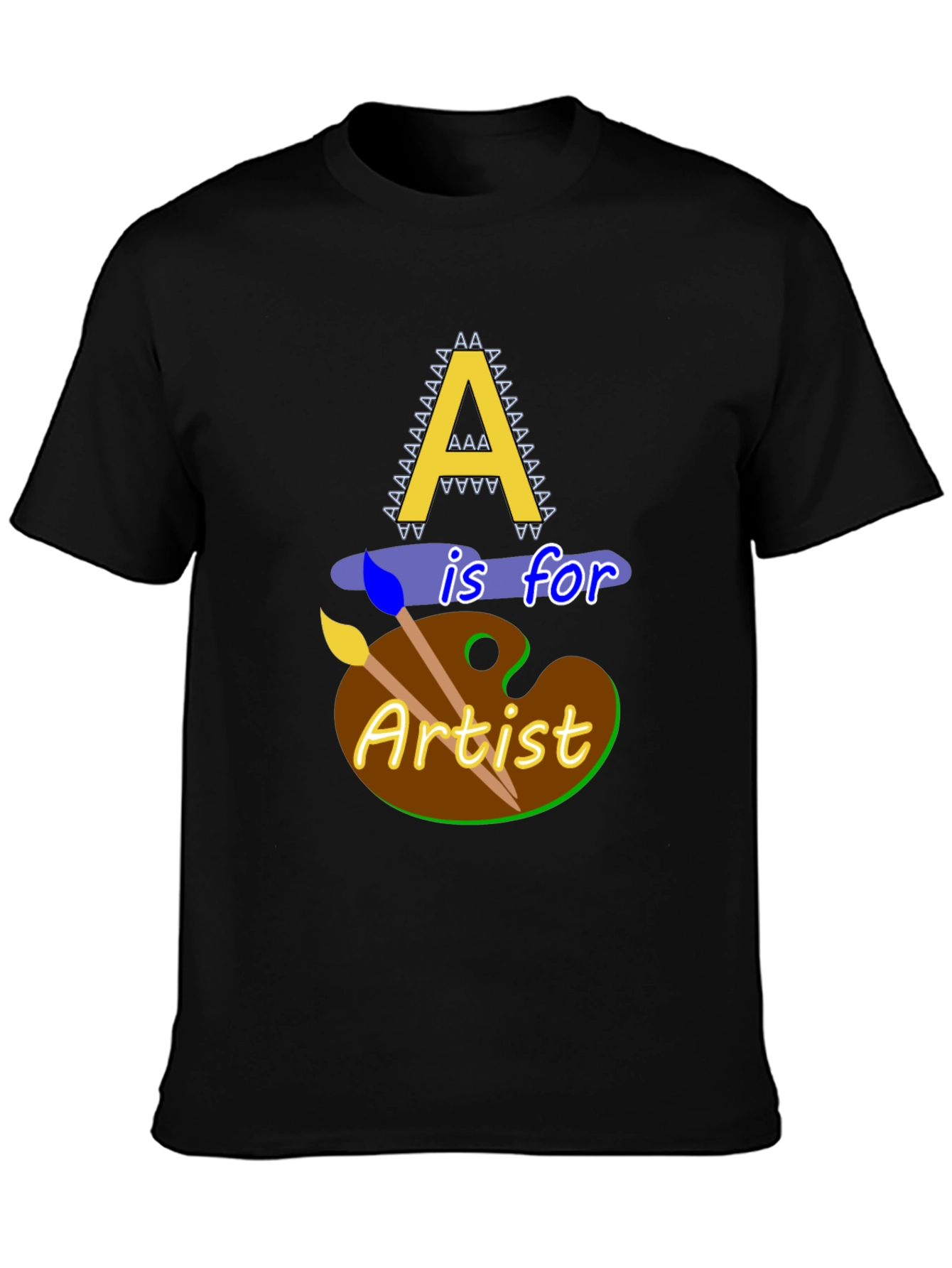 Camiseta Negra A es para Artista Diseño Original