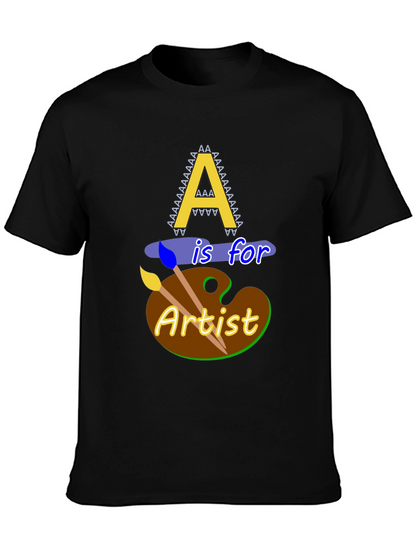 Camiseta Negra A es para Artista Diseño Original