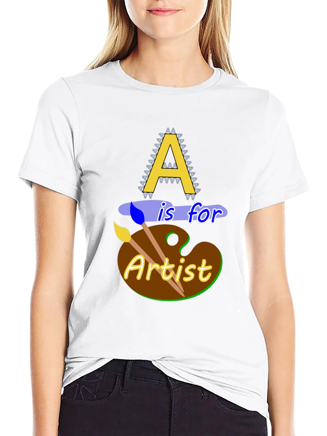 Camiseta Negra A es para Artista Diseño Original