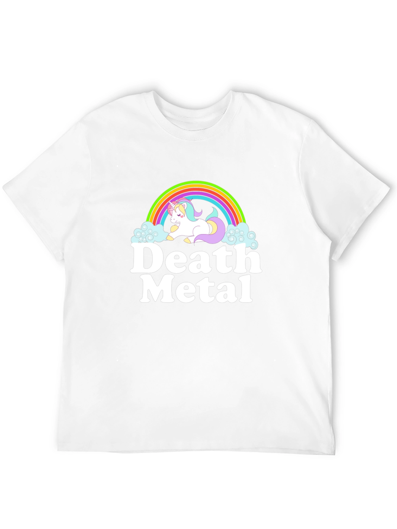 Camiseta Negra Unicornio Metalero para Hombre