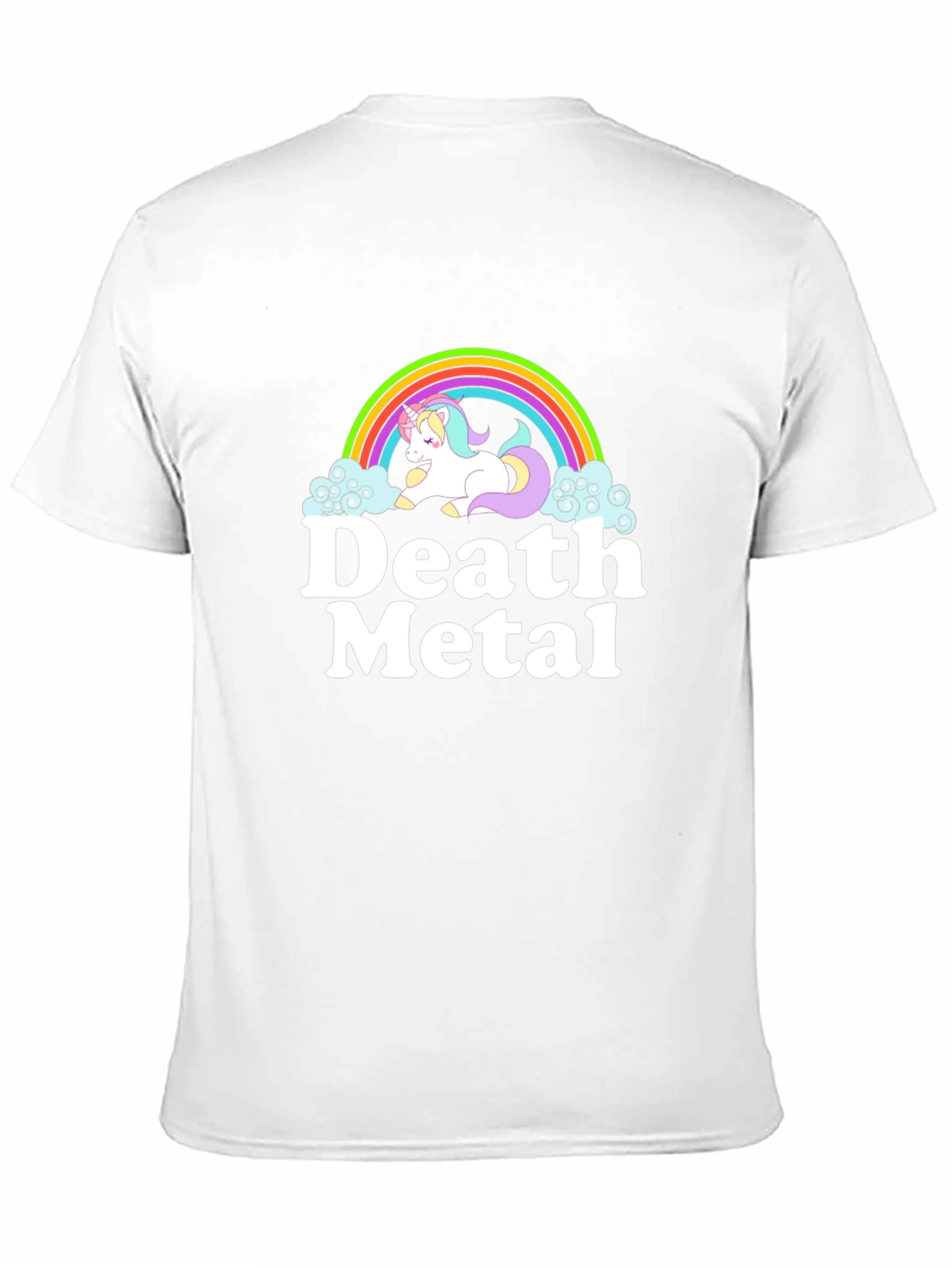 Camiseta Negra Unicornio Metalero para Hombre