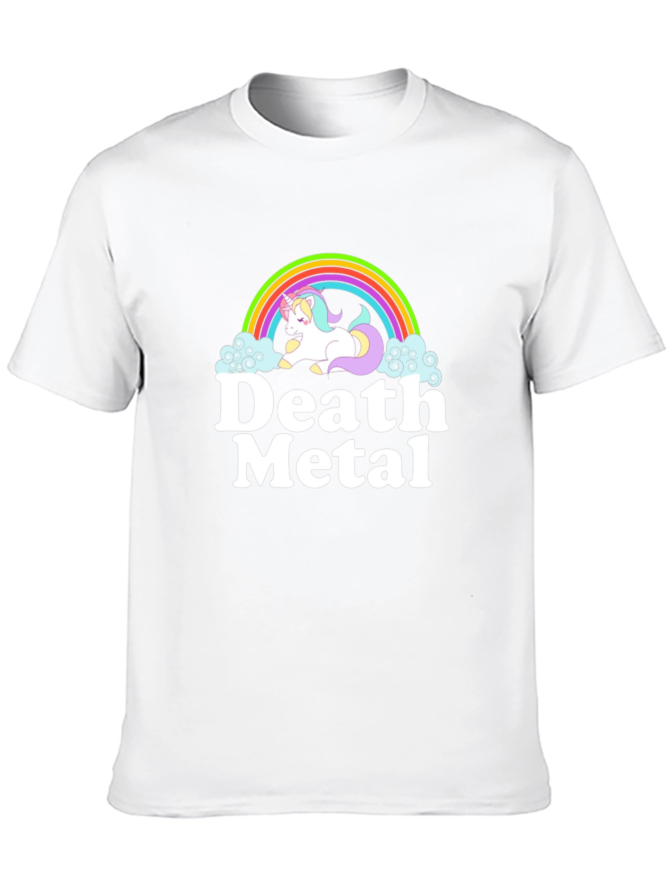 Camiseta Negra Unicornio Metalero para Hombre