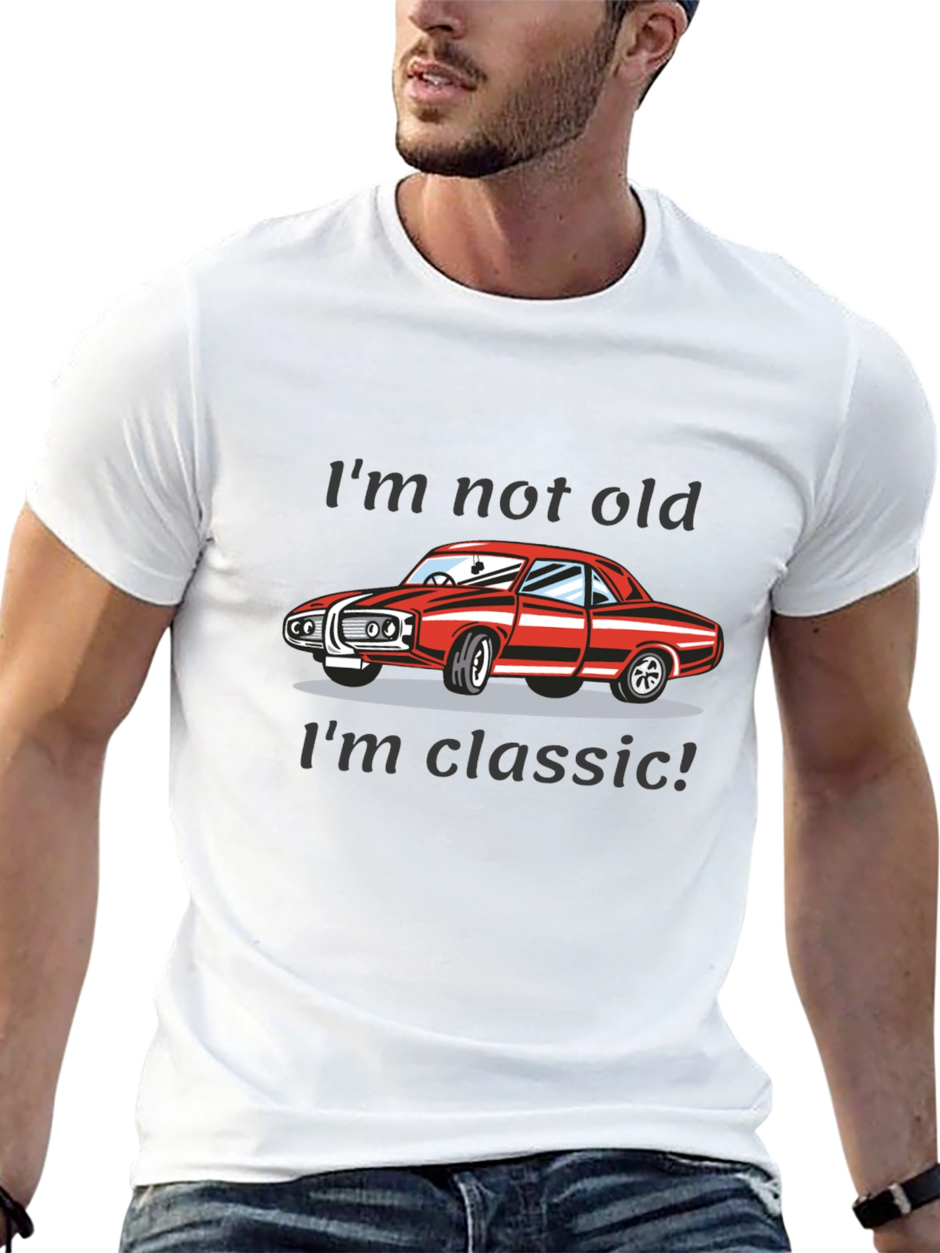 Camiseta Negra Clásica - No soy viejo soy clásico