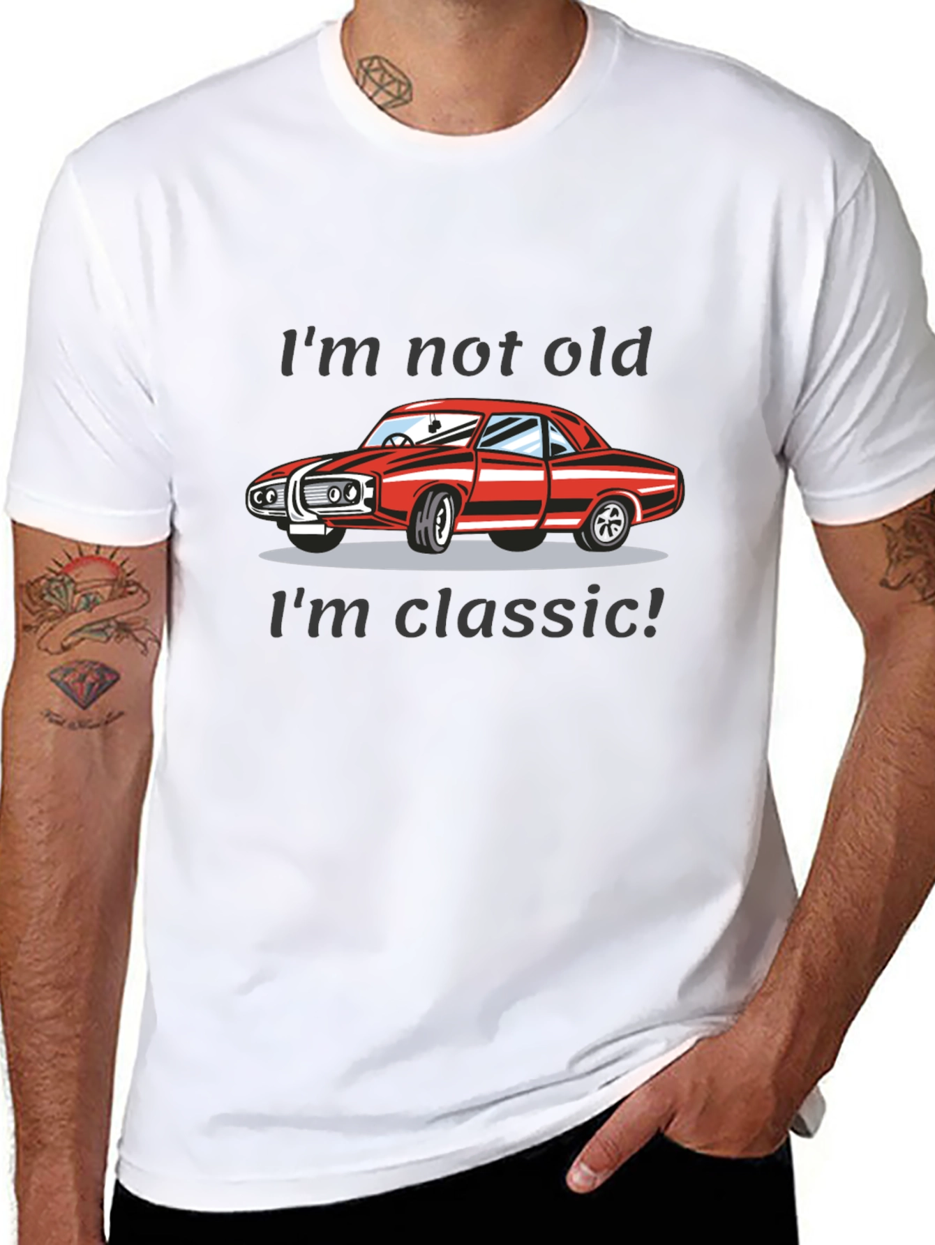 Camiseta Negra Clásica - No soy viejo soy clásico