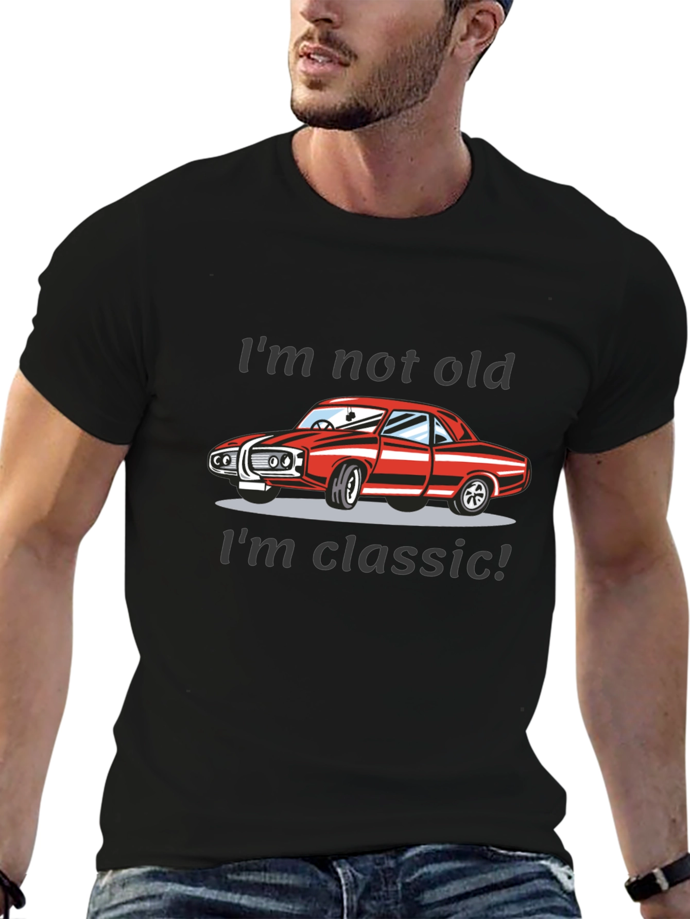Camiseta Negra Clásica - No soy viejo soy clásico