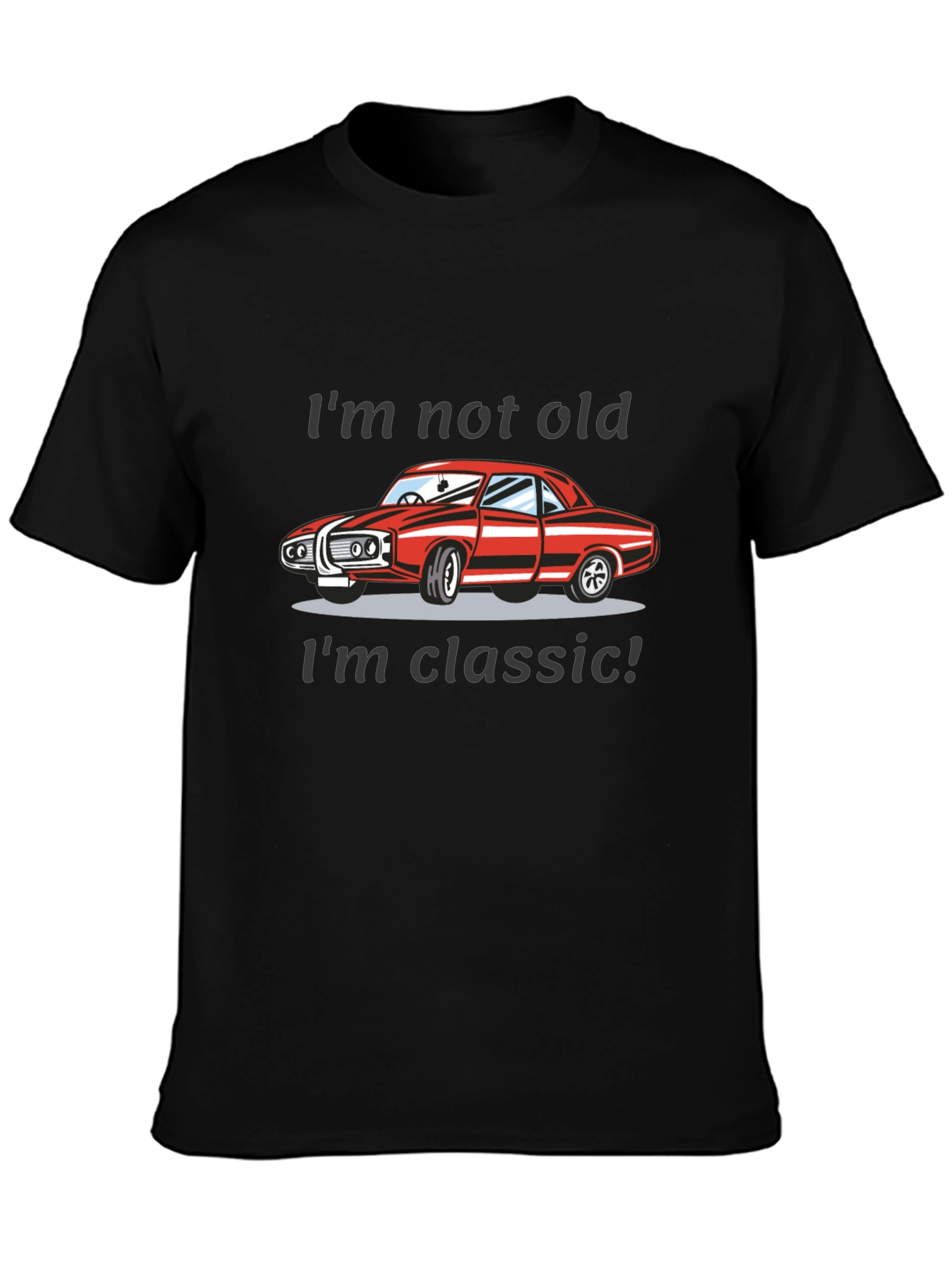 Camiseta Negra Clásica - No soy viejo soy clásico